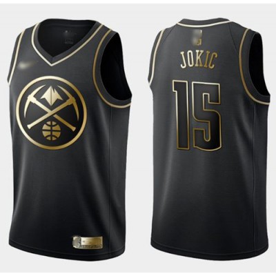 Nike Denver Nuggets #15 Nikola Jokic BlackGold NBA Swingman Limited Edition Jersey Men's